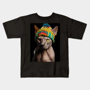 Sphynx cat - Colorful hat fun Kids T-Shirt